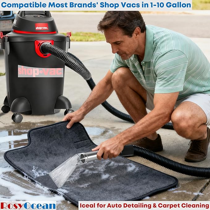 Shop Vac Extractor Attachment for Upholstery & Carpet Cleaning Accessory Hand Wand with Viewing Head Auto Detailing Vacuum Head Hand Tool for Truck Mount & Portable Extractor Vacuum Cleaner