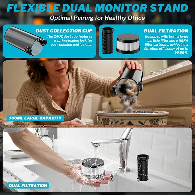Cordless Vacuum Cleaner for Makita 18V Battery, 6 in 1 Handheld Electric Vacuum Cleaner with HEPA Filter and LED Light, 46 CFM Portable Hand Vacuum for Floor, Carpet, Car (Battery Not Included)