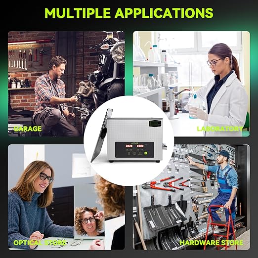 Commercial Ultrasonic Cleaner, ECO Mode, Heating, Degas Mode, ECO Energy-Saving Ultrasonic Cleaning Machine Excellent for Labs,Carburetor,Jewelry,Dentures,Automotive & Industrial Parts. (15L)