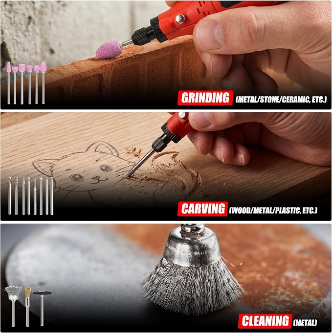 618PCS Rotary Tool Accessory Kit, Fits Dremel Rotary Tools, Universal Fitment for Polishing, Sanding, Cutting, Drilling, Engraving, Grinding with Portable Tool Storage Case (Red) Fathers Day