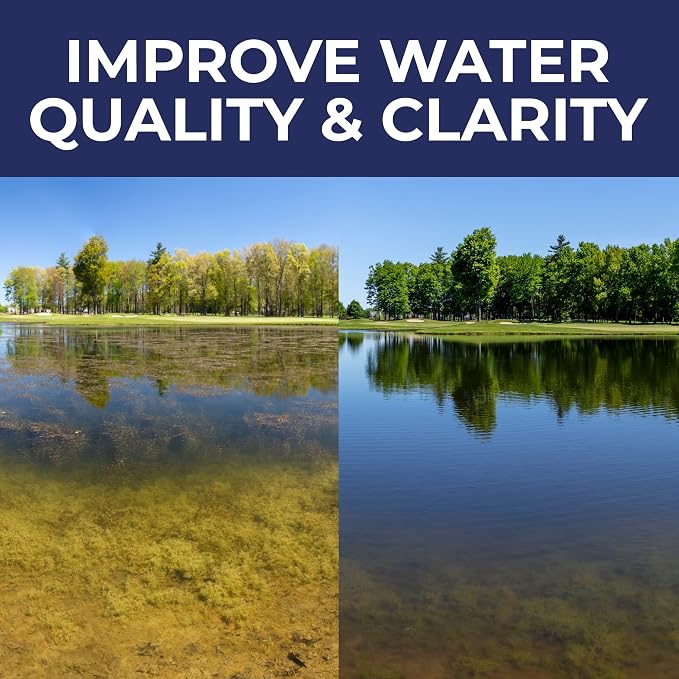 PondValue Ultimate Pond Clarifier for Large Outdoor Ponds & Lakes, Natural Bio Treatment for Clean & Clear Water, Fish, Plant & Pet Safe, 12 Packets
