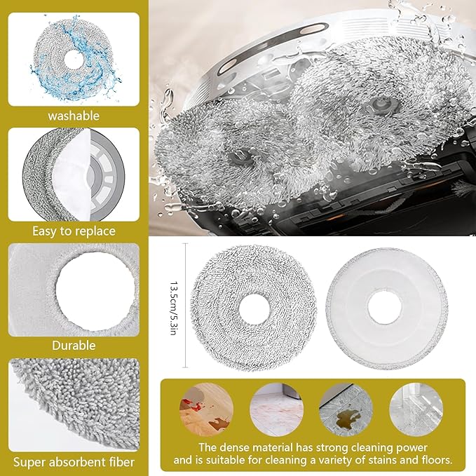 L20 Ultra/L20 Ultra Complete/L30 Ultra/L30 Ultra Complete Replacement Parts for Dreame Vacuum Cleaner, Accessory Kit: 2 Main Brushes, 6 Side Brushes, 4 HEPA Filters, 6 Dust Bags, 8 Wipes-Yivy 28PCS