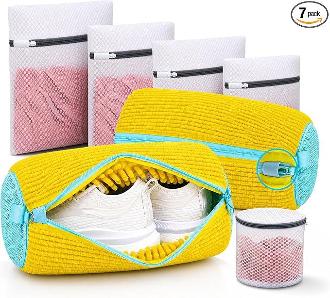 7 Pcs Shoe Laundry Bag and Sneaker Cleaner Mesh Bags | Supports washing machine and dryer, shoe cleaner sneakers and tennis shoe cleaner, small laundry bag for clothes, 7 piece set