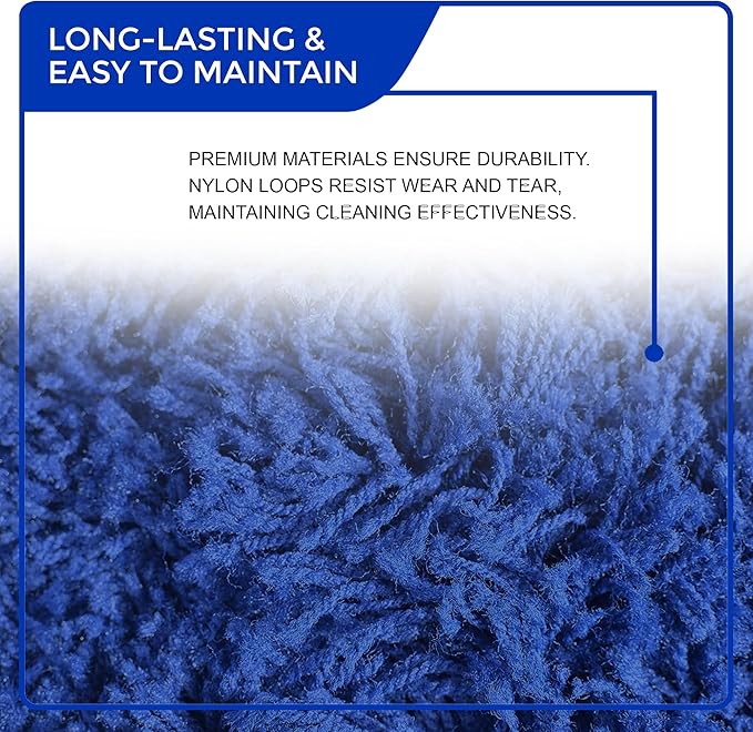 Nine Forty 36" Premium Nylon Dust Mop- Heavy Duty Mop Head for Industrial, Commercial, and Residential Cleaning - Dry Floor Duster for Hardwood Surfaces and Commercial Applications - Blue