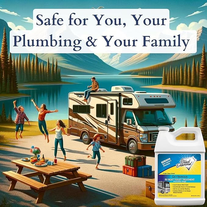 Black Diamond Stoneworks GET SERIOUS RV,Boat,Camper Chemical Toilet Holding Tank Treatment&Deodorizer.Works Faster Than Tablets or Packs in Grey&Black Water. Concentrated with Stress Relief Fragrance