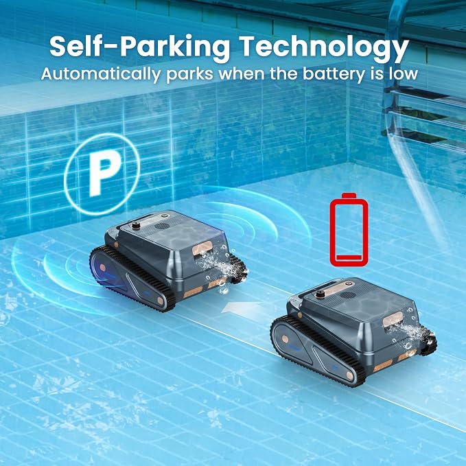 U8 Cordless Robotic Pool Cleaner, Pool Vacuum for Inground Pools, Wall & Waterline Cleaning, 150min Battery Life, Intelligent Route Planning, for Inground Pools