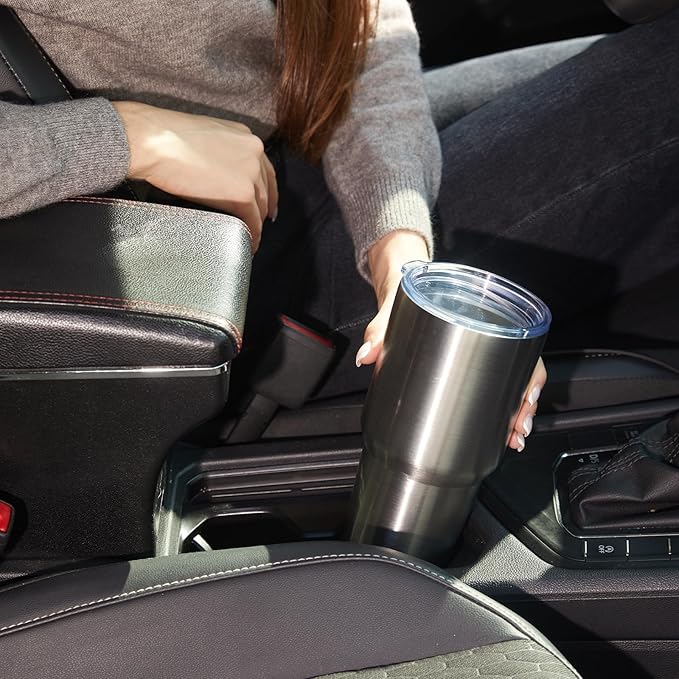 MEWAY 30oz Insulated Tumbler With Lids and Straws,Stainless Steel Double Vacuum Coffee Tumbler Cup, Brush, Durable Powder Coated Coffee Cup for Cold & Hot Drinks, Office(Silver,4 PACK)