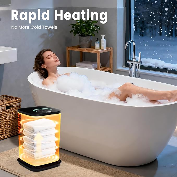 STARLEAD Heated Towel Warmers for Bathroom - 22L Large Towel Warmer Bucket, Auto Shut Off, Fits Up to Two 40"X70" Oversized Towels, Bathrobes, Blankets