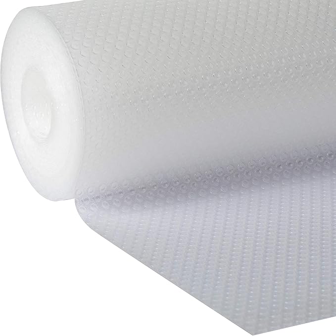 EasyLiner Clear Classic Shelf Liner - Durable Non-Adhesive Fridge Liner - Easy-to-Install and Easy-to-Clean - Kitchen Liner Mat for Fridge Shelves - Food Safe - Removable - 12 in x 20 ft - Clear