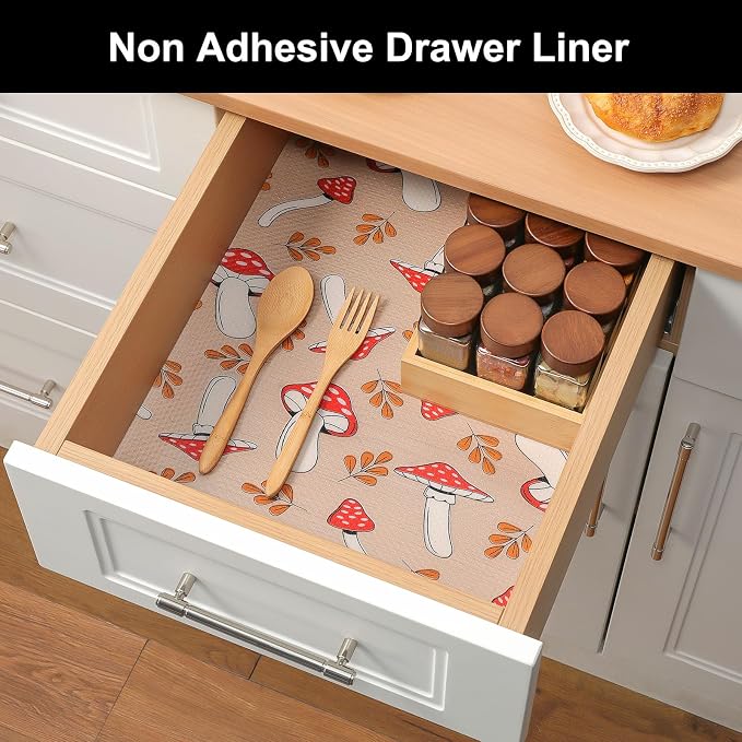 Cooyes Shelf Liner – Non-Slip Cabinet & Drawer Liner for Kitchen – Non-Adhesive Waterproof Shelf Paper with Modern Pattern – Durable EVA Cabinet Mat – Easy to Cut (Burgundy,17.5" W x 78.7" L)