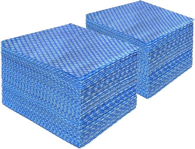 Disposable Cleaning Cloths Heavy Duty Dish Rag Disposable Dish Cloths 100 Count/Pack,Blue
