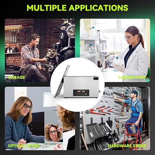 Commercial Ultrasonic Cleaner, ECO Mode, Heating, Degas Mode, ECO Energy-Saving Ultrasonic Cleaning Machine Excellent for Labs,Carburetor,Jewelry,Dentures,Automotive & Industrial Parts. (30L)