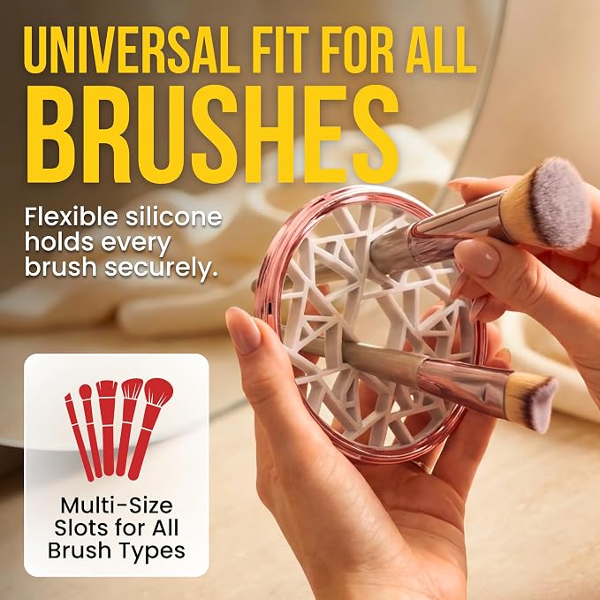 Electric Makeup Brush Cleaner & Dryer Machine – Automatic Deep Cleaning & Smart Drying, Portable One-Button Makeup Brush Cleaner for All Brush Sizes, Gift for Makeup Lovers