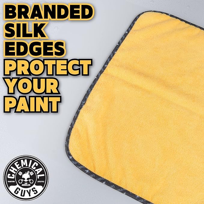 Chemical Guys MIC_506_60 Professional Grade Premium Microfiber Towels, Gold (16 Inch x 16 Inch) (Pack of 60) - Safe for Car Wash, Home Cleaning & Pet Drying Cloths