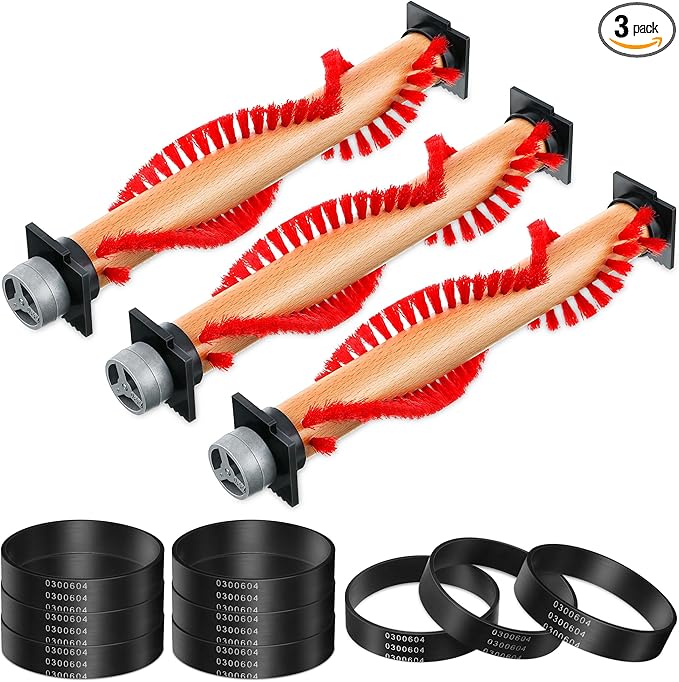 Landhoow XL Vacuum Brush Roller replacement parts with Vacuum Belt Compatible with Oreck XL Parts, Cleaner Belt compatible with 0300604, Upright Replacement Part for House and Office Clean(3 Pack)