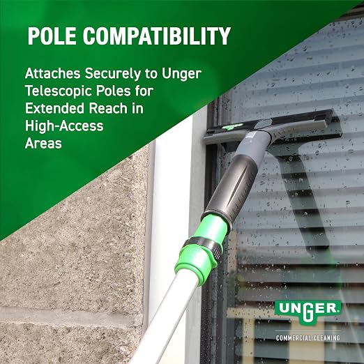 Unger Commercial ErgoTec® Ninja 4" Glass Scraper with Blade and Safety Cap – Adjustable Angle for Efficient Window Cleaning EN100