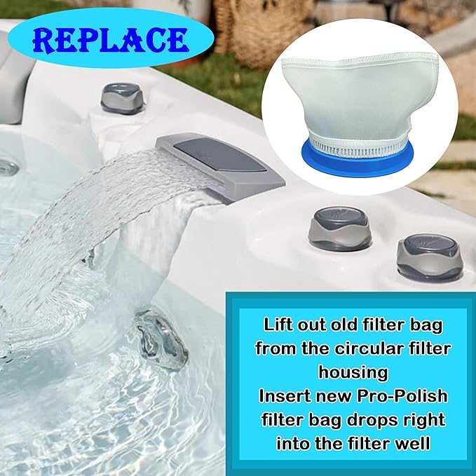 for HTCPSD 2540-389 Replacement Hot Tub Sundance Filter Part: Pro-Polish 5" Filter Bag (2 Pack) Fits All of the Following J-400 hot Tubs