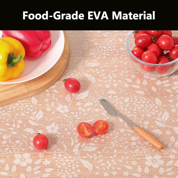 INNOLITES Shelf Liner for Kitchen Cabinets, Non-Adhesive Drawer Liner, Waterproof Washable EVA Floral Pattern, Protect Dresser Cupboard Refrigerator Shelves (Ivory Herb, 23.6" x 360")
