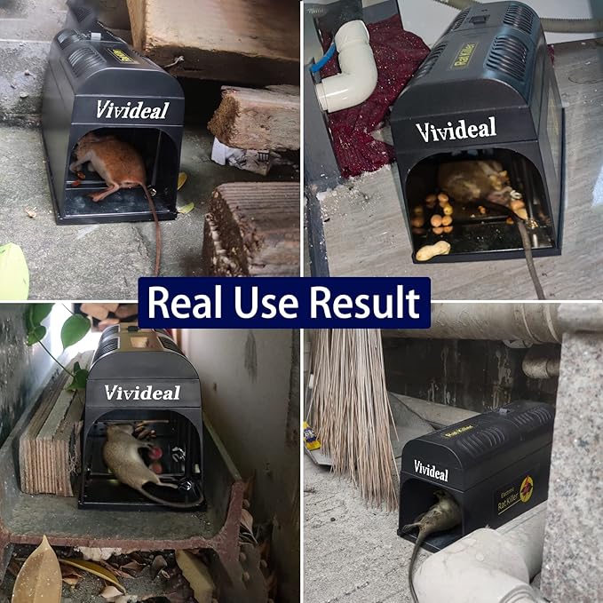 Electric Mouse Traps - Indoor Rats Trap Killer - Reusable Eliminate Rodent Zapper for Home with Powerful Voltage Instantly Kills Rodent in Room, Kitchen, Garage