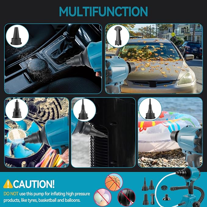 Cordless Dust Blower for Makita 18V Battery(Tool Only), Air Duster Compressed Air Mattress Pump,447MPH 40000RPM for Car,Garages,Sawmill Room,Workshop Cleaning (for Makita 18V Battery)