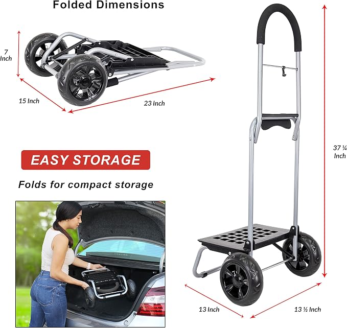 dbest products Trolley Dolly MM, Black Handtruck Cart Hardware Garden Utility