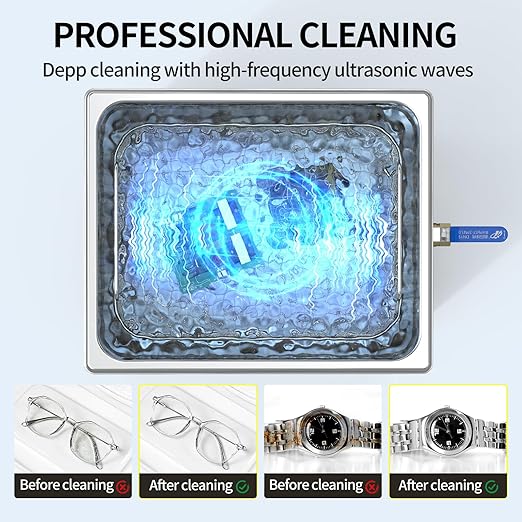 Granbo Ultrasonic Machine 10L 240W Jewelry Cleaner Ultrasonic Machine 40kHz with Heater Timer and Degassing,110V Digital Ultrasonic Jewelry Cleaner for Jewelry Glass Eyeglass Dental Parts Cleaning