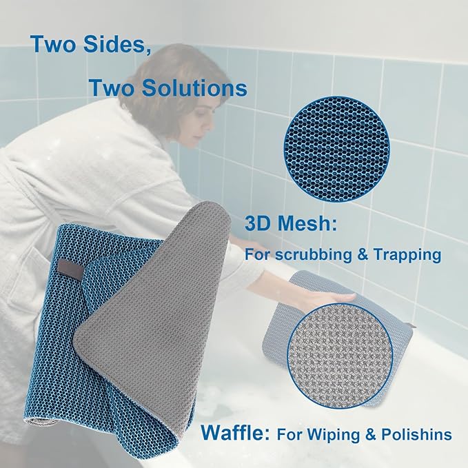 Hot Tub,Bathtub Surface Cleaner Towels,Spa Scum Remover & Cleaning Tools,Absorbs Oils & Grime Accessories,Non-Scratch Surface Cleaner for Jacuzzi,Spa,Shower (12"x12")