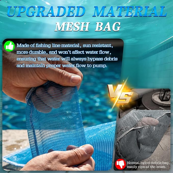 Upgraded Grip W530 Large Capacity Leaf Canister with Mesh Bag, Pool Vacuum Leaf Canister Compatible with Hayward Pool and Spa Cleaners Replacement for W530 Series Heavy Duty Inline Leaf Catcher