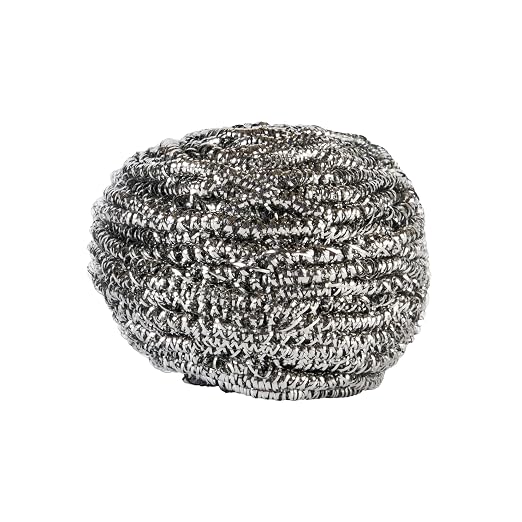 Restaurantware Stainless Steel Scrubber 100-Pack 3.15 x 3.15 x 1.97 Inches Rust-Resistant Metal Scouring Pad Durable Silver Scrub Pad for Pots and Pans Grill Cleaning Scrubber Commercial Kitchen Use