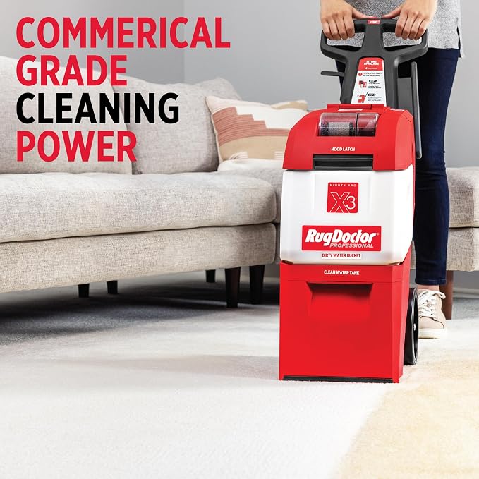Rug Doctor Mighty Pro X3 Commercial Carpet Cleaner with Pet Cleaner Pack | Includes 48 oz Pet Stain & Odor Carpet Cleaning Solution for Tough Pet Stains, Messes, and Odors.