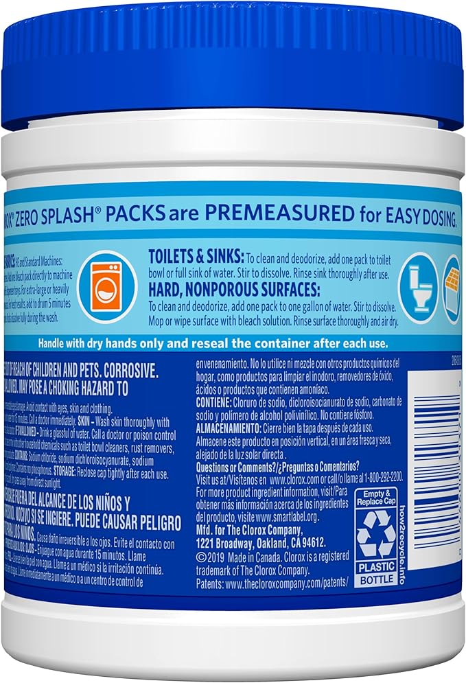 Clorox Control Bleach Packs Regular Laundry Packs, 12 Count (Pack of 6)