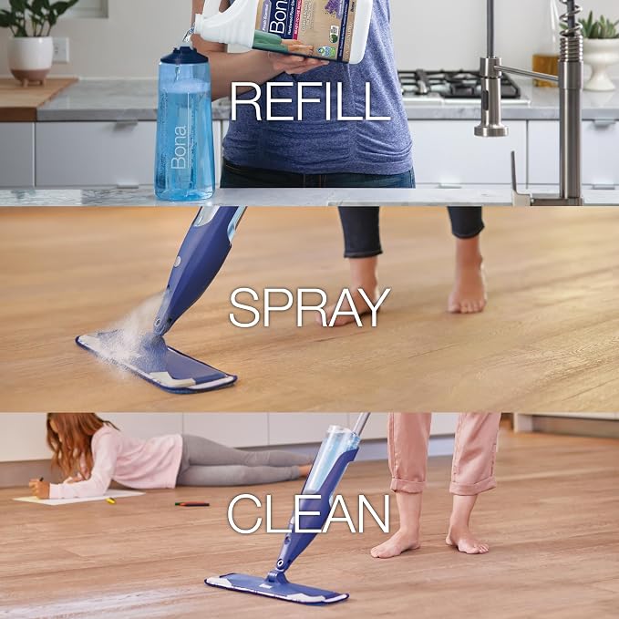 Bona Hardwood Floor Cleaner Refill - 128 fl oz - Lavender Thyme Scent - Residue-Free Floor Cleaning Solution Spray Mop and Spray Bottle Refill - For Wood Floors