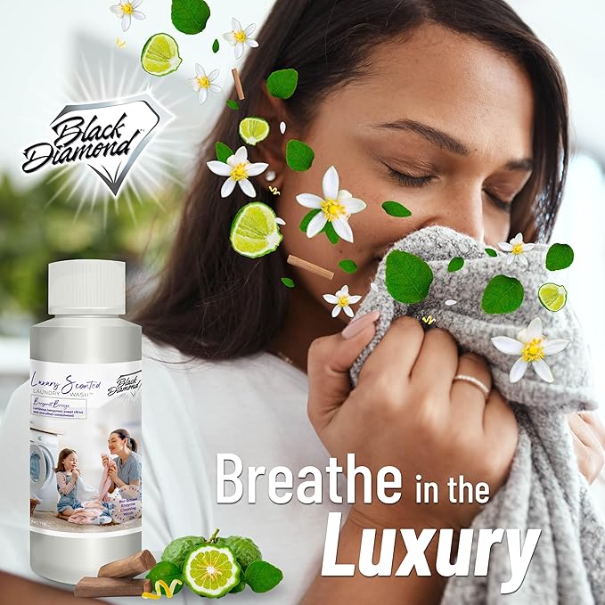 Black Diamond Stoneworks Bergamot Breeze Luxury Scented Laundry Wash, Premium Quality Detergent, Superior Cleaning Performance, Long-Lasting Fragrance, Trial Size.