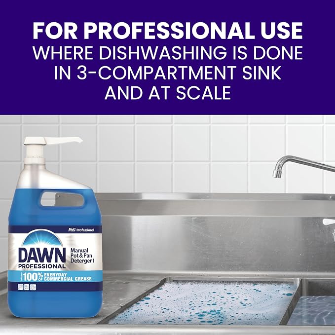 Dawn PRO Manual Pot and Pan Detergent, Dish Soap Liquid for Dishwashing by Hand, Bulk Concentrate for Commercial Use, 5 gal