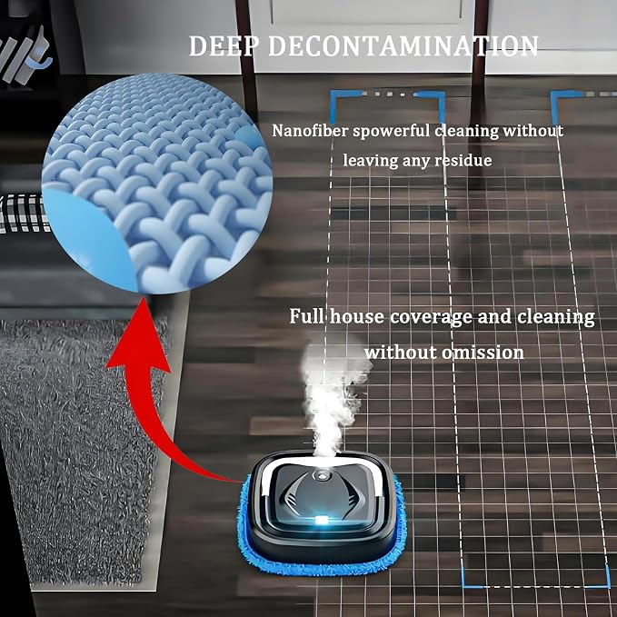 Automatic Robot Mop,Dual Use of Dry and Wet,Spray Function,Rechargeable Low Noise Intelligent Mopping Machine,Suitable for Bedrooms,Kitchens,Living Rooms