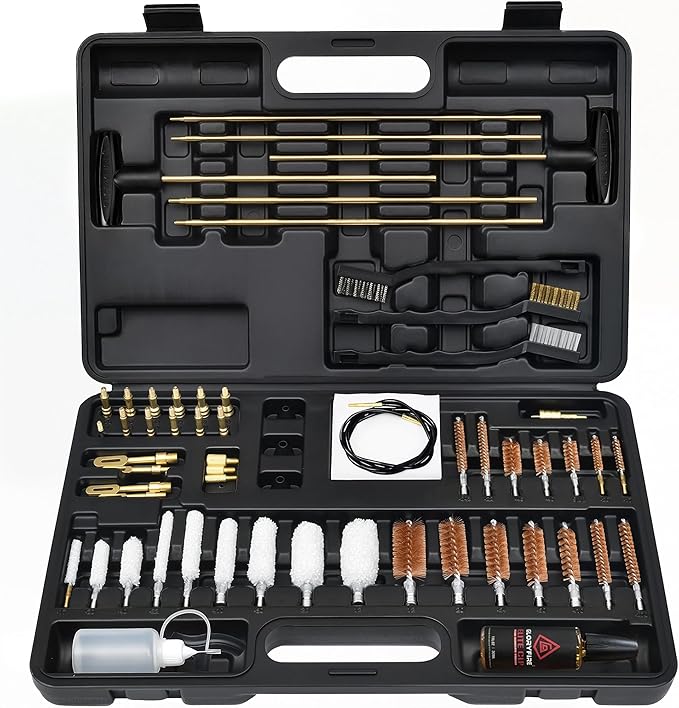 GLORYFIRE Gun Cleaning Kit Universal for Guns, Gun Brushes for Pistol, Handgun, Shotgun, Elite Brass Rods and Wire Rope, Hunting Gear Gun Accessories for Men