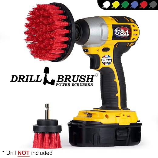 Drill Brush Outdoor Cleaning Attachment - Headstone Cleaning and Restoration - Concrete Stain Remover - Outdoor Garden Scrubber - Porch and Patio Scrubbing Tools - Garden Equipment - Stiff Brush Clean