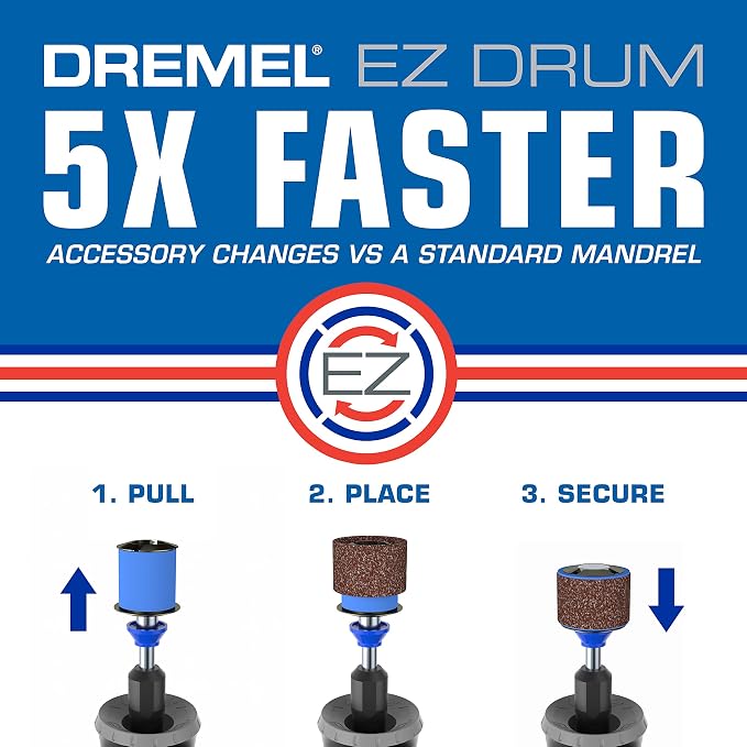 Dremel EZ725 70-Piece All-Purpose Rotary Tool Accessory Set With Storage Kit - EZ-Lock And EZ Drum For Faster Accessory Changes - Perfect for Cutting, Polishing, Cleaning, And Sanding