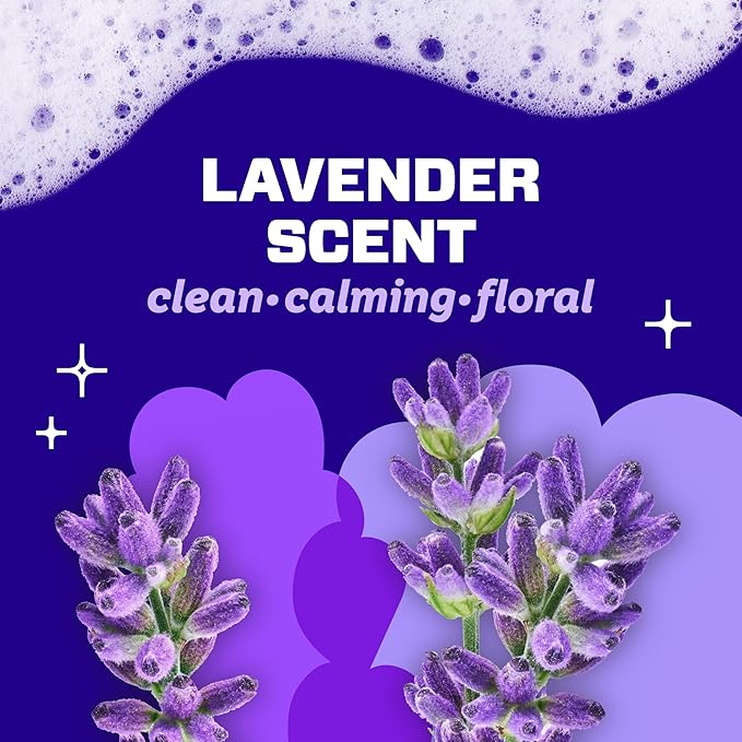 Mr. Clean Magic Eraser Sponge, Bathroom, Shower & Tub Cleaner, Soap Scum Remover, Bathroom Cleaning Supplies, Dawn Cleaning Power with Febreze Lavender Scent, 2 in 1 Bath, 7ct (Pack of 4)