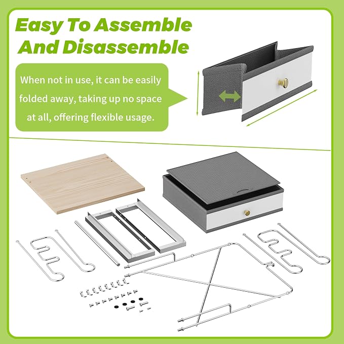 Plastic Grocery Bag Holder with Drawer, Metal Plastic Bag Organizer, Detachable Trash Bags Holder Dispenser Storage for T-Shirt, Shopping Bags, for Groceries Store, Supermarket (White)