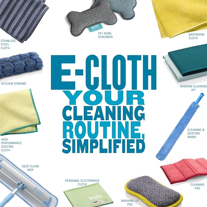 E-Cloth Deep Clean Mop Head Replacement - Microfiber Mop Pads, Reusable Washable Pads for Wet Floor Cleaning, Hardwood, Tile, Laminate & Stone, 100 Washes - 2 Pack