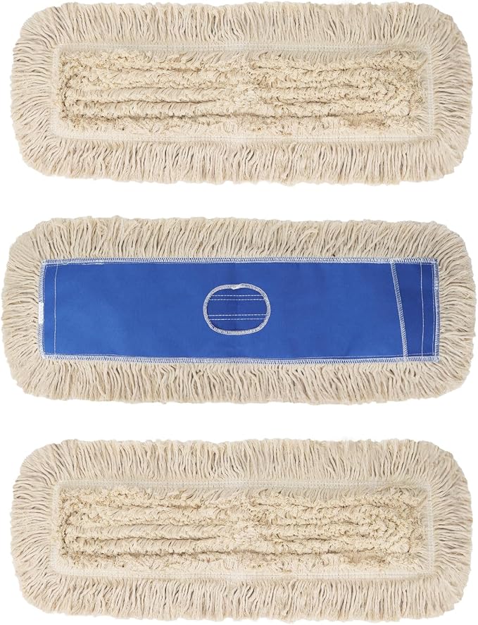 36 Inch Dust Mop Replacement Head: Microfiber Dust Mop Head Refills, Industrial Commerial Heavy Duty Mopping Head Sweeper Replacement for Janitorial Supplies & Hardwood Floor Cleaning, Blue (3 Pack）
