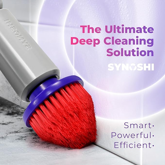 Synoshi PRO Power Scrubber Brush Heads, Electric Spin Scrubber Melamine Sponge, Cone Brushes, Steel Brushes & Round Brushes