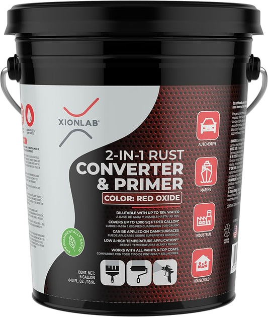 2-in-1 Rust Converter & Metal Primer, Rust Inhibitor Paint for Metal, Automotive Rust Reformer, Industrial Grade Water Based, Heat Resistance & UV Resistant. Made in the USA. As Low As ~$0.12 Per Sqft*