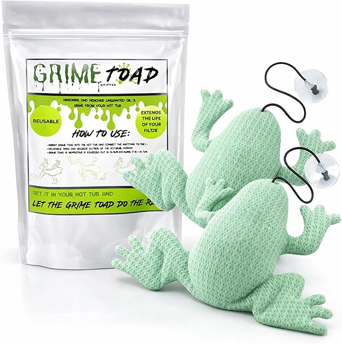 Grime Toad 2 Pack Hot Tub Scum Absorber Reusable Hot Tub Oil Scum Absorber, Hot Tub Accessories, Scum Absorber for spa hot tub Scum Balls for Hot Tub