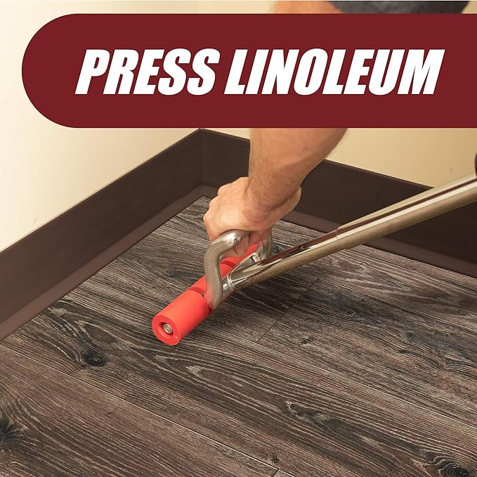 Extendable Heavy Duty Floor and Wall Roller for Laminate, LVP, Veneer, Linoleum, Carpet, Tile and Wall Coverings 7-1/2 Wide with a 17 inch Handle That Extends to 27 inches,FBA-2214