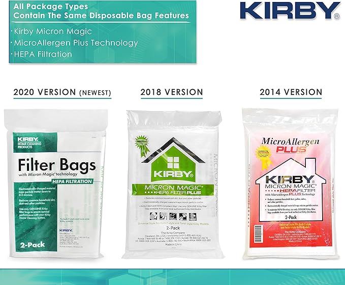 Kirby Vacuum Maintenance Bundle – 6 HEPA Filter Bags & 3 Replacement Belts – Compatible with Kirby Upright Vacuums