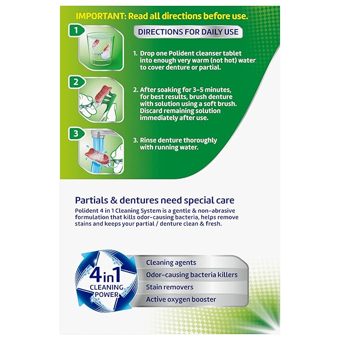 Polident 3 Minute Denture Cleanser Tablets - 84 Count