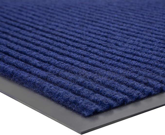 100pointONE Front Door Mat, Heavy Duty Indoor Outdoor Doormat, 120" x 36" Low Profile Outdoor Mats for Home Entrance, Stain and Fade Resistant Shoe Scraper Mat, Ideal for High Traffic Area, Blue