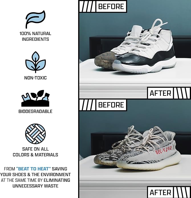 FACTORY LACED Sneaker Care Kit — Shoe Cleaner with Deodorizer & Water Repellent Spray, 2 Brushes & Microfiber Towel — Works on Jordan, Nike, Adidas — Leather, Suede, Canvas & Mesh